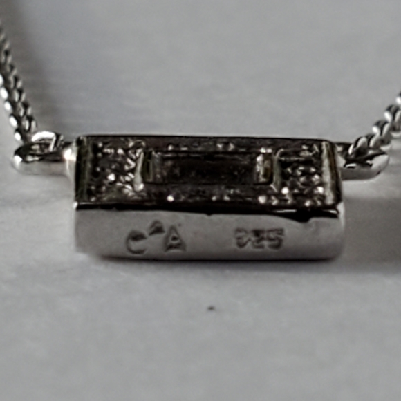 Genuine diamond square necklace - Picture 4 of 7